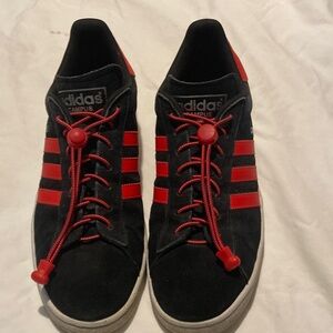 Adidas Men's Black and Red suede Campus Sneakers